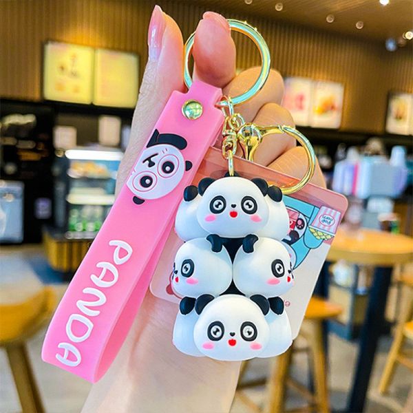 2 шт. черная белая панда и розовая свинья ключевая цепочка заклинания для женщин дети рюкзак каваи аксессуары