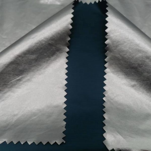 Silver Coated 100 Nylon Wind Breaker Fabric 70 Gsm Waterproof Windproof