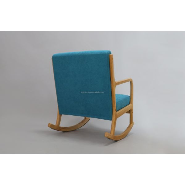 Solid Wood Frame Mid-Century Modern Velvet Fabric Rocking Sofa Chair for Luxury Living Room Design Style