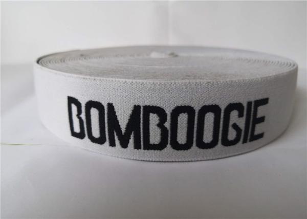 4cm Jacquard Elastic Webbing Black On White Different Style Favorable Soft Woven