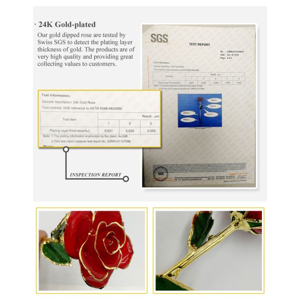 24k Gold Rose Gold Plated Rose With High Quality Gift Box Forever Gold Rose for Christmas Valentine's Day  Gift