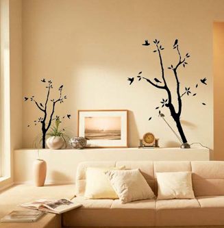 Modern Decorative Star Removable Tree Wall Flower Stickers G190