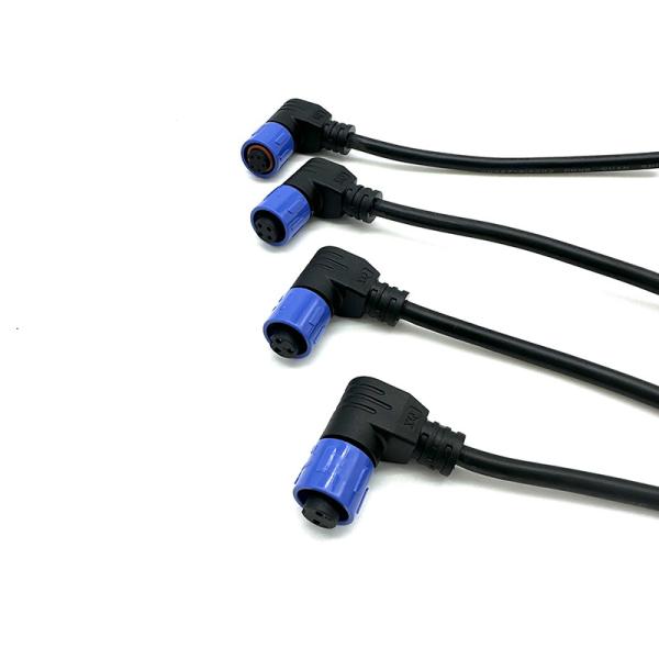 Nylon M12 Male Female Connector L90  Multi Pin Electric Customized Length