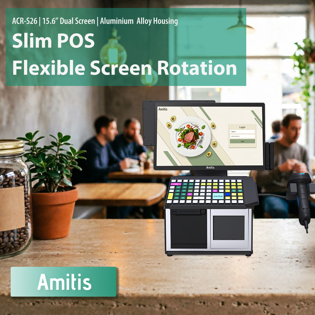 ACR-S26 15.6 Slim POS Terminal Built In Display For Specialty Coffee Shop