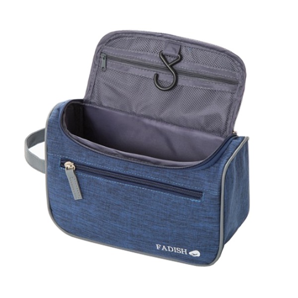 Oxford Fabric Mens Custom Cosmetic Bags , top double metal zipper Make Up Organizer