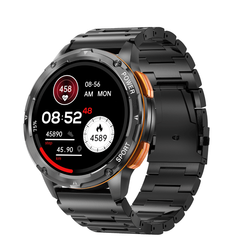 Support OEM & ODM | Rugged Outdoor AMOLED Tactical Smart Watch with IP67 Waterproof, 400mAh Battery, and BT5.2 Bluetooth