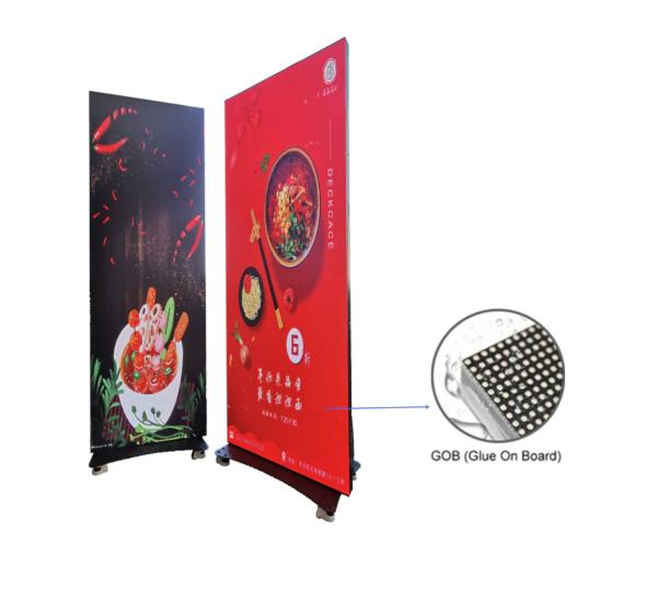 2.1 pés x 6.3 pés (640mm x 1920mm), P2.5mm Indoor Poster LED Screen Display,lojas de varejo, shoppings. privados e pu