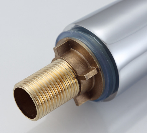 Golpecito minimalista del lavabo de la agua fría de Chrome del buque del grifo elegante de cobre amarillo del fregadero