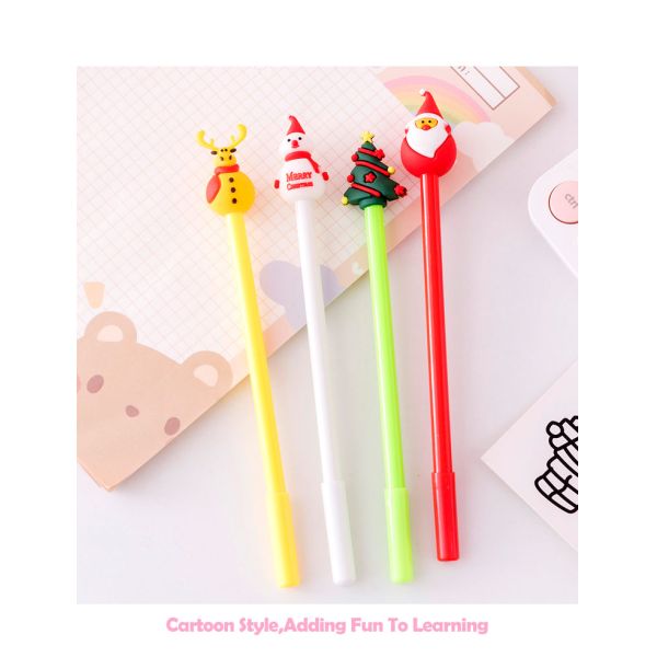 Christmas Creative Gel Ink Pen 0.5mm Santa Claus Snowman Tree Black Gel Ink Pen
