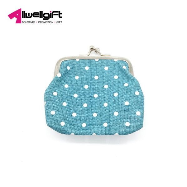 New Cute Buckle Coin Purses Kiss-lock Change small dot fabric bag mini cute coin purse