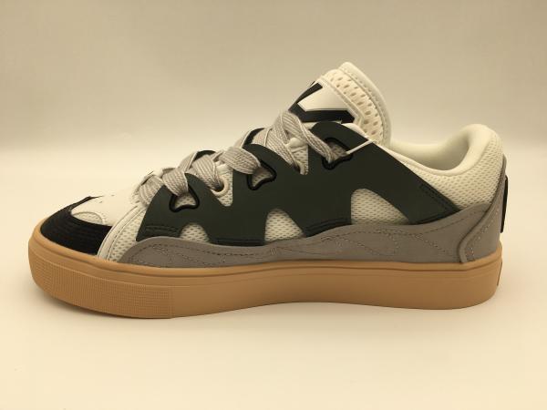 Grey Womens Genuine Leather Shoes ODM OEM Ladies Flat Slip On Shoes