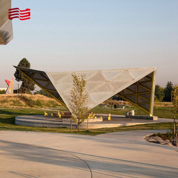 Deluxe Modern Outdoor Scenic Pavilion and Custom Print Method SCULPTURE Creative Gazebo