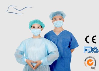 Unisex Disposable Scrub Suits Eco Friendly Blue Color CE Certification
