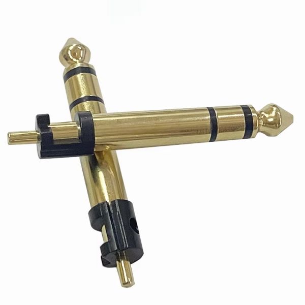 Revestido de oro 6.35mm estéreo 3 polos estéreo audio conector masculino micrófono de audio enchufe para auriculares