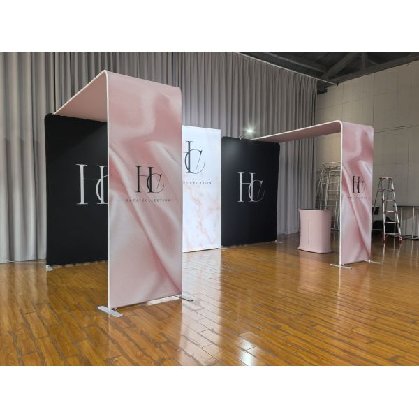 3X6 Trade Show Booth Portable Booth Kit Fabric Backwall Counter Combo