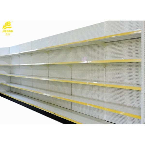 Wall Side Gondola Store Shelving , 1200 X 500 X 2000mm Size Metal Gondola Shelving
