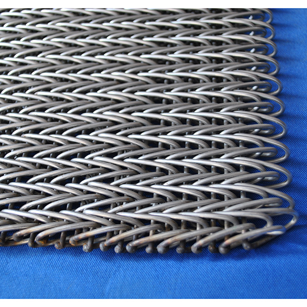 Herringbone Compound Weave Mesh Conveyor Belt Stainless Steel Wire Belt for Stable Product Flow