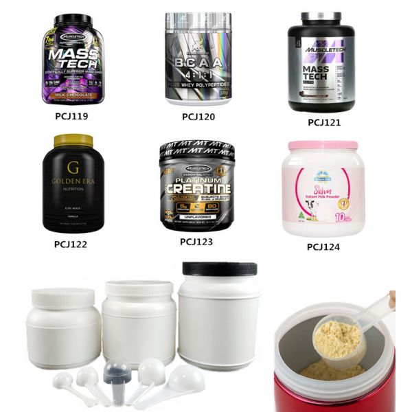 Recyclable BPA Free HDPE Plastic Powder Canister Paint Container 850ml