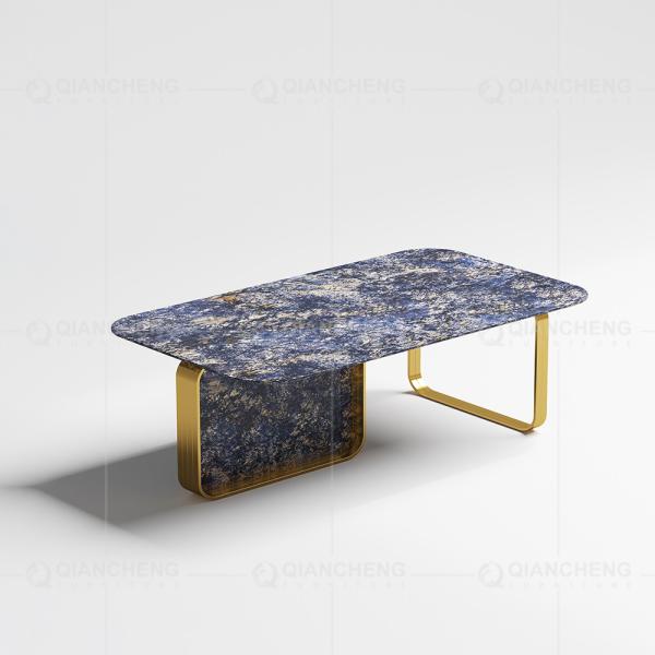 mesa de centro superior de pedra aglomerada mesa de centro de 130x70x45cm SS para a sala de visitas