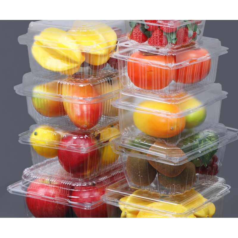 Biodegradable 18cm Food Grade PET Plastic Tray for Salad and Vegetable Packaging