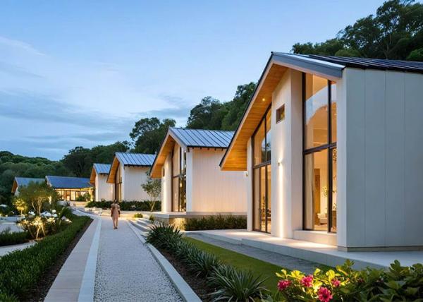 AS/US maisons préfabriquées modernes en acier léger Villa cadre métallique maisons unifamiliales