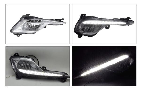 Car Flexível LED DRL Luz Diurna Hyundai Iluminação Automotiva