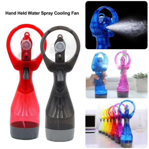 Battery Powered Summer Outdoor Travel Hand Held Standing Mini Portable Water Mist Spray Bottle Cooling Fan with Water Tank