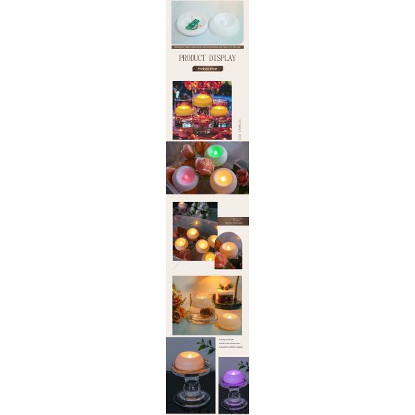 Customized Waterproof Floating LED Candles Cordless Plastic Floating Candles Colorful