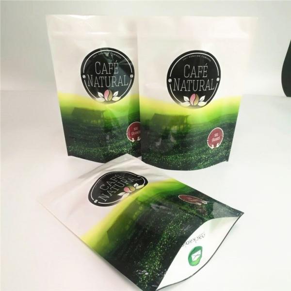 Biodegradable Stand Up Coffee Pouches Slimming Matcha Green Tea Bags Gravure Printing