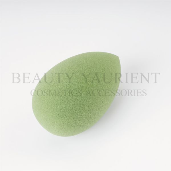 ISO9001 Green Cosmetic Powder Puff Egg Shaped Makeup Sponge Latex Free