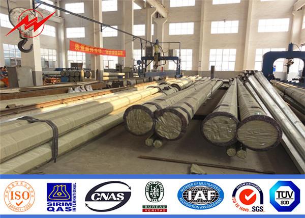 High Tension Steel Utility Pole , Electric Transmission Line Tower Galvanized