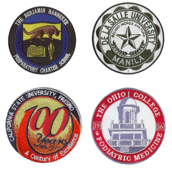 Eco friendly 25mm 3D School Uniform Logo Patches Heat Cut Border
