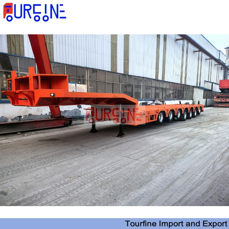 70 Ton 7 Axle Low Bed Semi Trailer Heavy Duty for Mining Construction