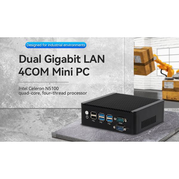Intel N5100 DDR4 16G Industrial Mini PC Linux Dual LAN 4COM For KIOSK Digital Signage