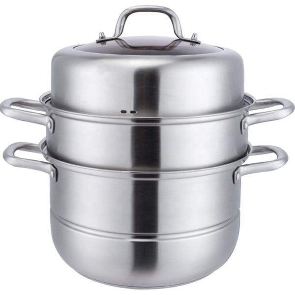 New Product 304 Stainless Steel Steamer Pot Soup Set Stainless Steel Cooker Cooking Soup Pot Steamer Pot