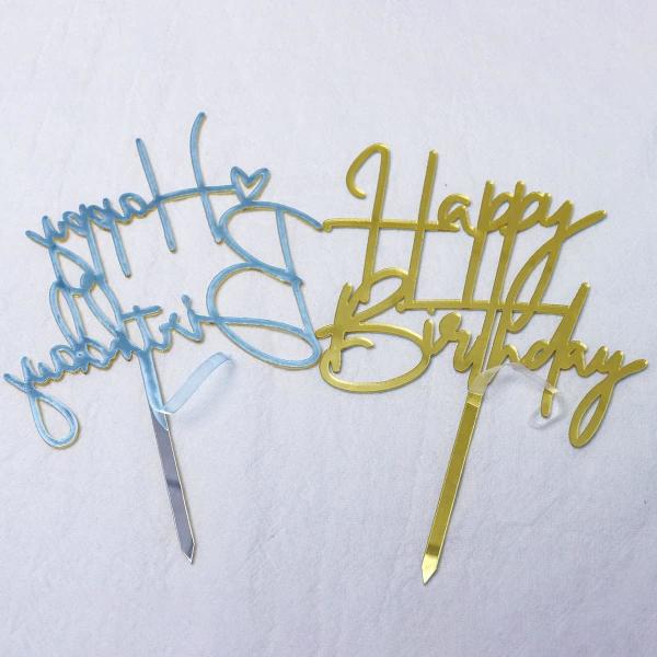 Birthday Cake Topper, 6pcs Acrylic Birthday Cake Toppers Happy Birthday Cake Toppers For Birthday Decorations