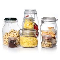 Garra de armazenamento de vidro de alta qualidade 4oz 8oz 10oz 12oz 16oz 25oz 32oz Garra de vidro Mason
