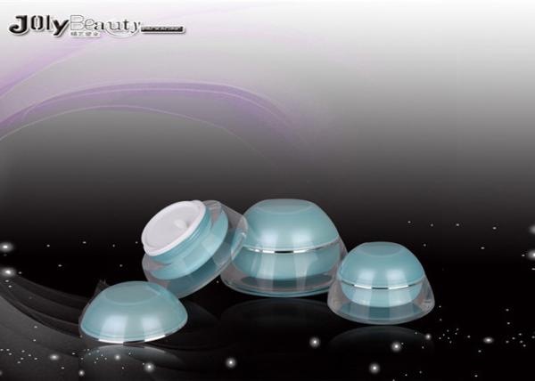 Transparent And Inner Blue Cream Cosmetic Jars With Lids Capacity 50 Ml