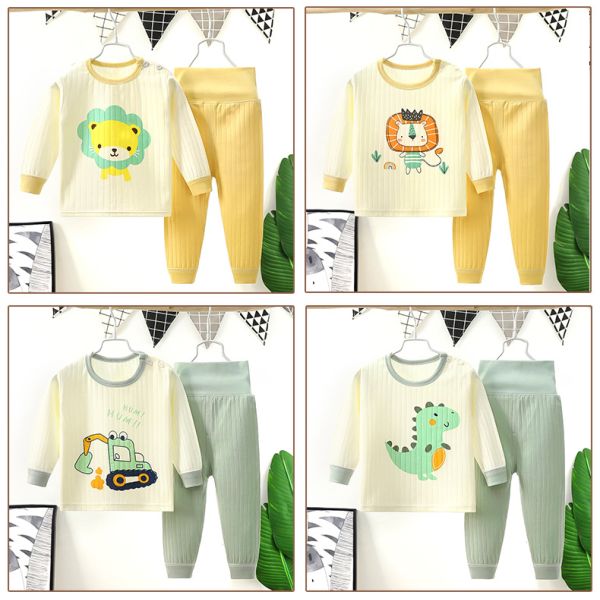Home Children's Pajamas Sets Cotton Long Sleeved Trousers Suit Clothes
