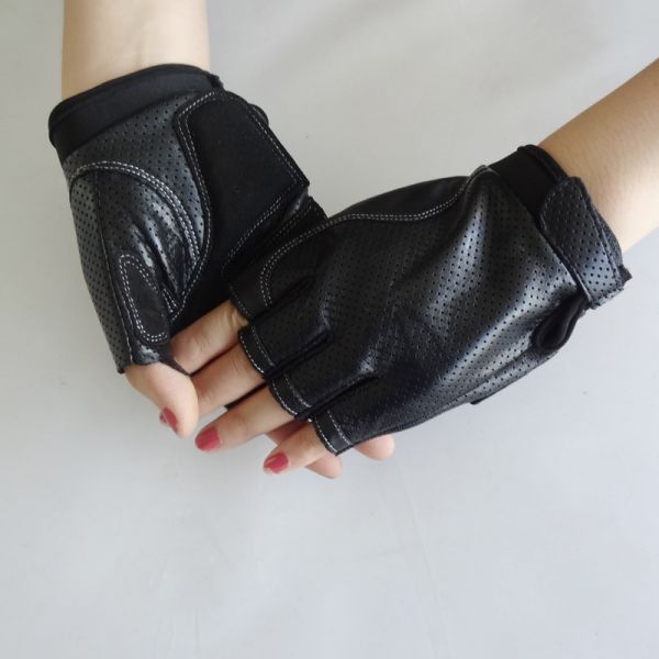 Outdoor Fingerless Leather Driving Gloves Customized Size Designs Eco - Friendly