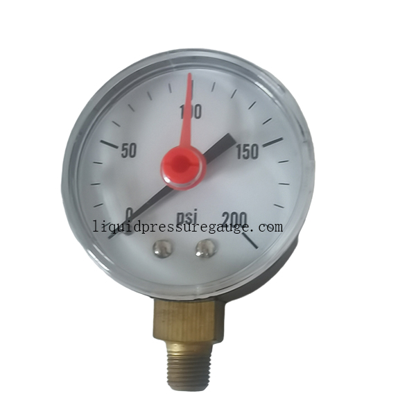 Bourdon Tube 2.5in Dial General Pressure Gauges 200 Psi 1/8'' BSP