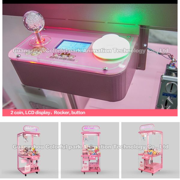 Монетка привелась в действие машину крана с лапой игрушки куклы полностью прозрачного металла машины подарка аркады игр стеклянную