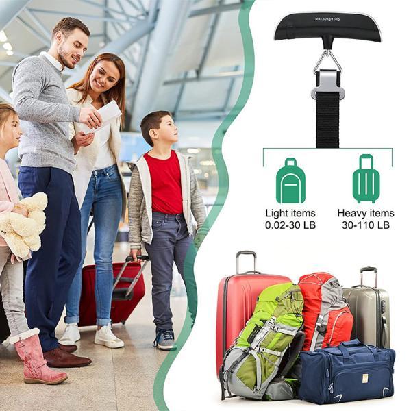 Portable Digital Scale for Weighing Baggage Bag Weight Balance Tool Digital Display Maximum Weight Recommendation 50kg