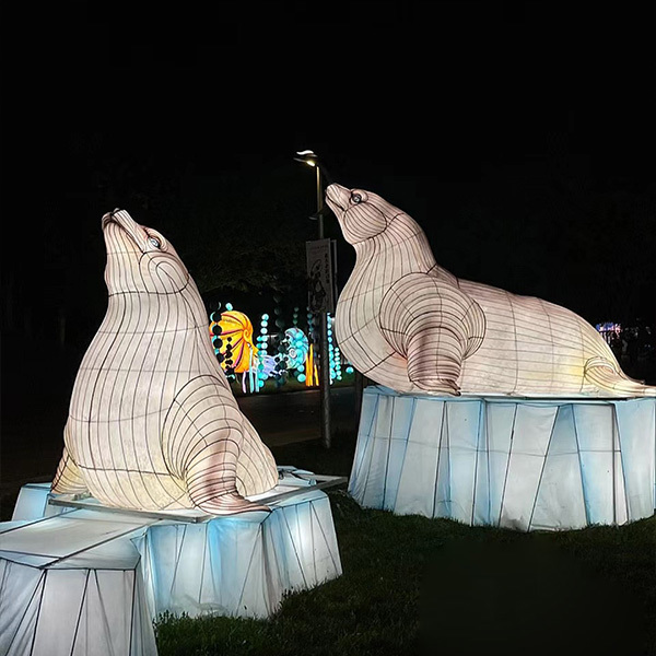 Botanical Garden Themed Winter Night Chinese Lantern Animals For Festival