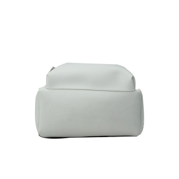 25cm 31cm Womens Waterproof Backpack PU White Backpack With Gold Zipper