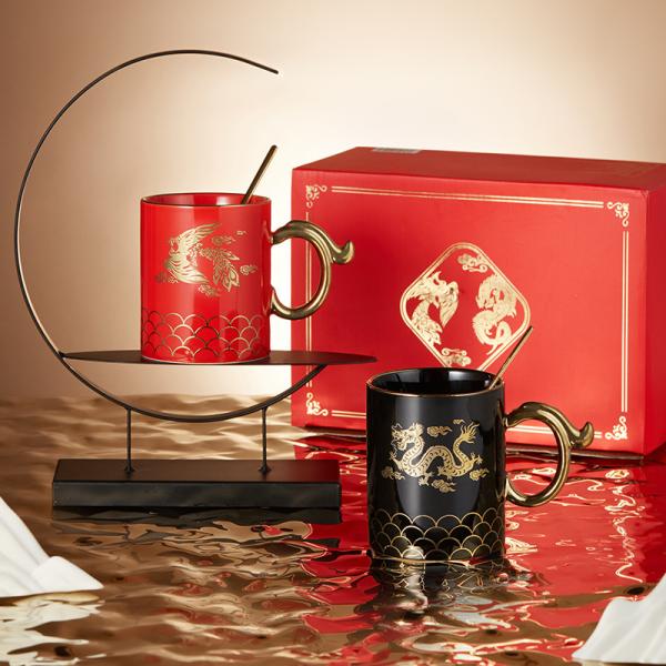 Ready To Ship In Stock Handpainted Ceramic Coffee Mug In Gift Box Style For Birthday Gift Home Decoration