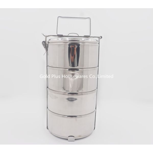 16cm Layer by layer thailand inner lunch box for kid stainless steel food carrier box with handle