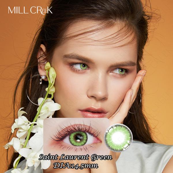 Daily Colored Prescription 14.5 Mm Contact Lenses Saint Laurent Green Pink Purple Brown