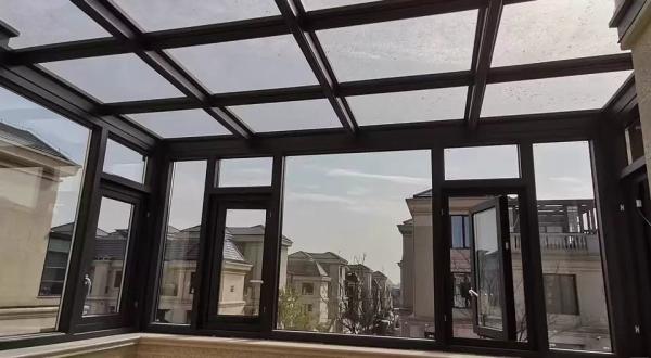 Weather Resistant Modular Sunroom Addition Peaked Single Glass Patio Into Sunroom