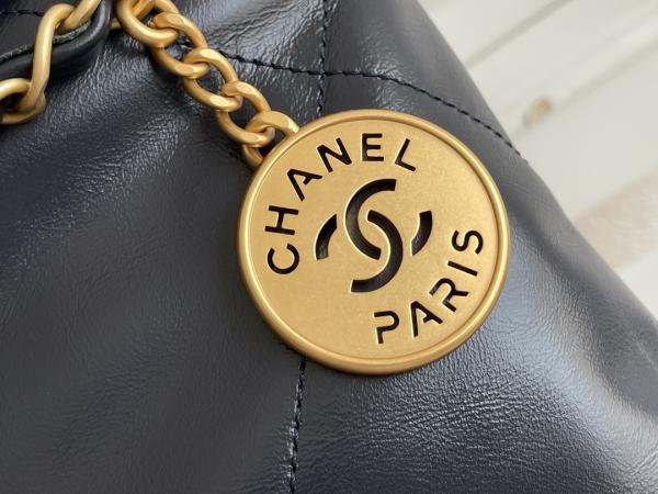 marinha Chanel 22 da pele de bezerro 22S ODM pequeno da bolsa do saco de lixo”